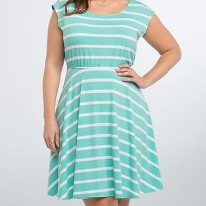 Torrid STRIPED JERSEY SKATER DRESS